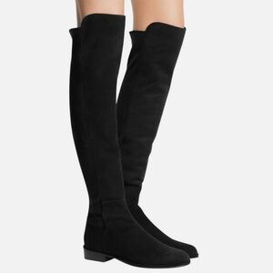Stuart Weitzman Allgood Boots OTK Black Suede